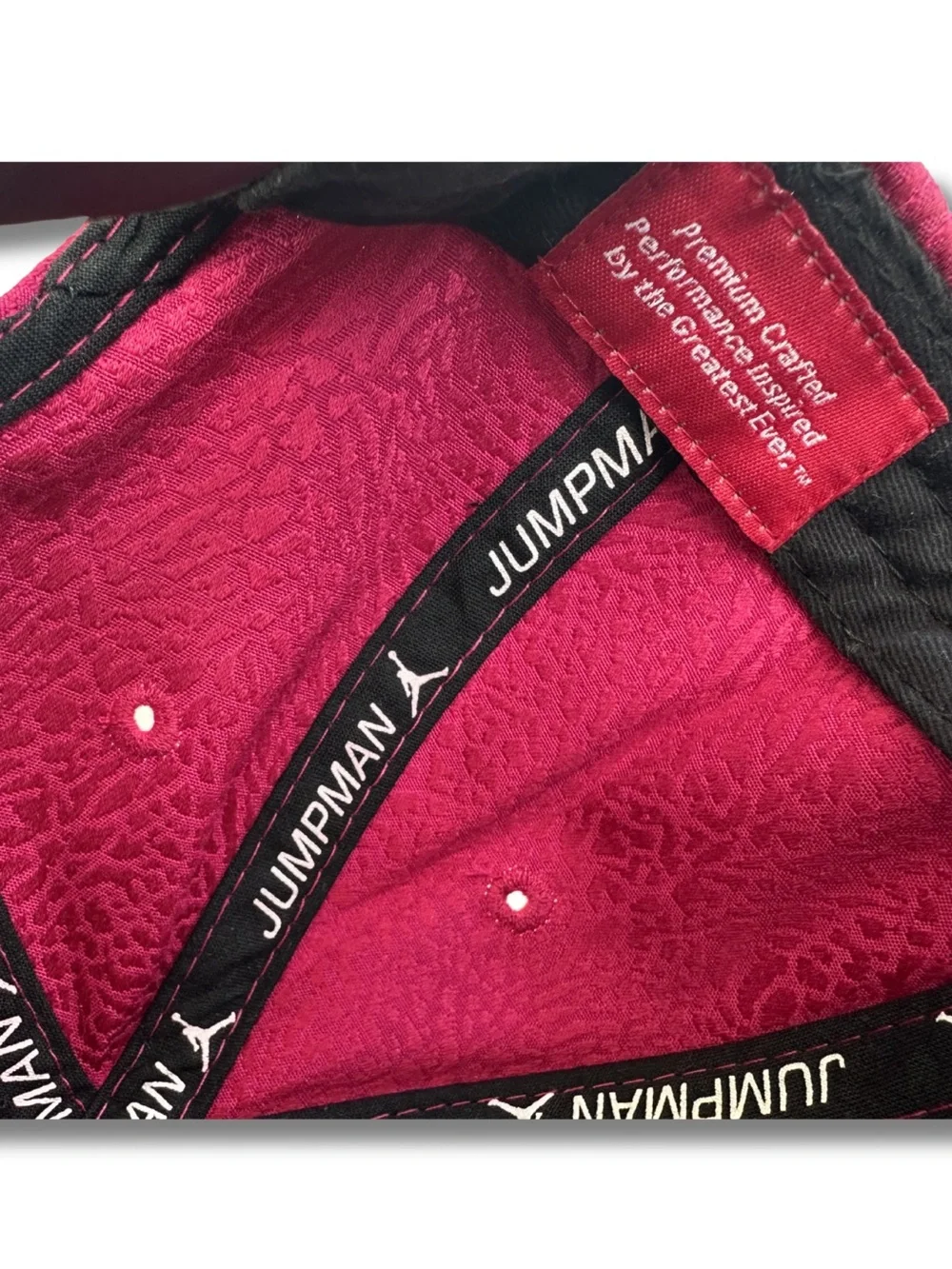 Jordan Snapback Hat in Magenta and Black with Elephant Print